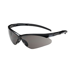 Bouton Adversary Semi-Rimless Safety Glasses, Anti-Scratch, Black Frame, Gray Lens