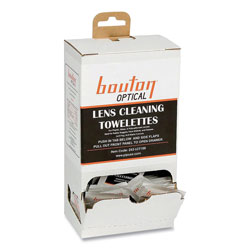 Bouton Optical Lens Cleaning Towelettes, Individually Wrapped in Dispenser Box, 100/Box