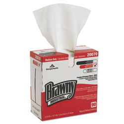 Brawny® Medium-Duty Premium Wipes, 9 1/4 x 16 3/8, White, 90 Wipes/Box, 10 Boxes/Carton