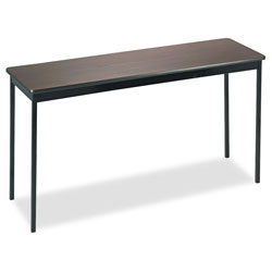 Barricks Utility Table, Rectangular, 60w x 18d x 30h, Walnut/Black
