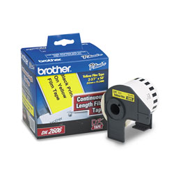 Brother Continuous Film Label Tape, 2.4 in x 50 ft Roll, Yellow