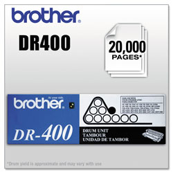 Brother DR400 Drum Unit, 20000 Page-Yield, Black (BRTDR400)