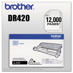 Brother DR420 Drum Unit, 12000 Page-Yield, Black