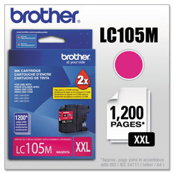 Brother LC105M Innobella Super High-Yield Ink, 1200 Page-Yield, Magenta