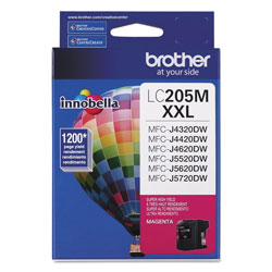 Brother LC205M Innobella Super High-Yield Ink, 1200 Page-Yield, Magenta