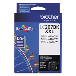 Brother LC207BK Innobella Super High-Yield Ink, 1200 Page-Yield, Black