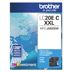 Brother LC20EC INKvestment Super High-Yield Ink, 1200 Page-Yield, Cyan