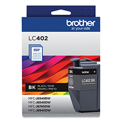 Brother LC402BKS Ink, 550 Page-Yield, Black