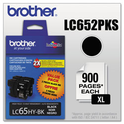 Brother LC652PKS Innobella High-Yield Ink, 900 Page-Yield, Black, 2/PK