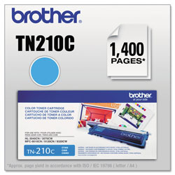 Brother TN210C Toner, 1400 Page-Yield, Cyan