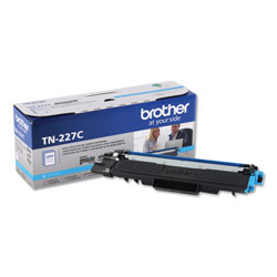 Brother TN227C High-Yield Toner, 2300 Page-Yield, Cyan (BRTTN227C)