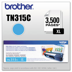 Brother TN315C High-Yield Toner, 3500 Page-Yield, Cyan