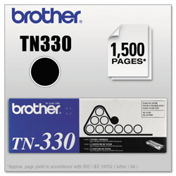 Brother TN330 Toner, 1500 Page-Yield, Black