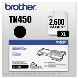 Brother TN450 High-Yield Toner, 2600 Page-Yield, Black (BRTTN450)