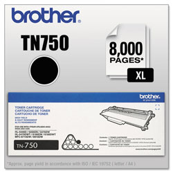 Brother TN750 High-Yield Toner, 8000 Page-Yield, Black