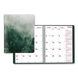 Brownline Mountains 14-Month Planner, Mountains Photography, 11 x 8.5, Green/Black/Pink Cover, 14-Month (Dec to Jan): 2022 to 2024