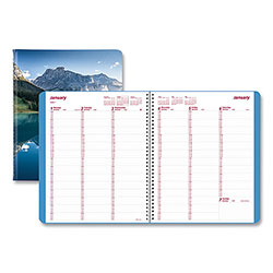 Brownline Mountains Weekly Appointment Book, Mountains Photography, 11 x 8.5, Blue/Green Cover, 12-Month (Jan to Dec): 2024