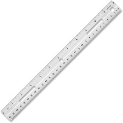 Business Source Plastic Ruler, 12 in, Beveled Edges, Clear