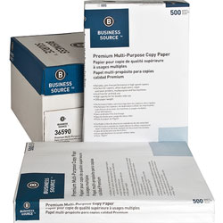 Business Source White Multipurpose Paper, 11 x 17 (Ledger), 92 Bright, 20 lb, 500 Sheets Per Ream, Case of 5 Reams