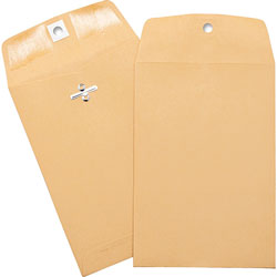 Business Source Heavy-duty Clasp Envelopes, 5 in x 7-1/2 in, Brown Kraft