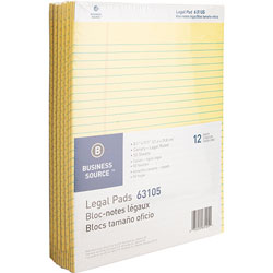 Business Source Pad, Micro-Perforated, Legal Rld, 50 Sh, 8-1/2" x 11-3/4" 12/DZ, CA