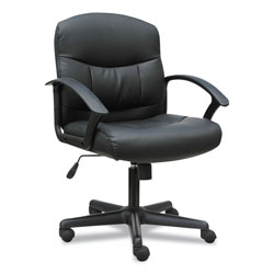 Sadie™ 3-Oh-Three Mid-Back Executive Leather Chair, Supports up to 250 lbs., Black Seat/Black Back, Black Base