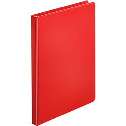 Business Source 35% Recycled Round Ring Binder, 1/2 in Capacity, Red