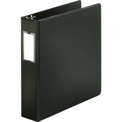 Business Source 35% Recycled Round Ring Binder, 2 in Capacity, Black