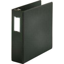 Business Source 35% Recycled Round Ring Binder, 3 in Capacity, Black