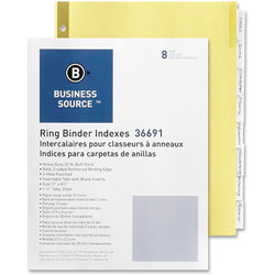 Business Source 8-Tab Indexed Sheet Dividers, Clear