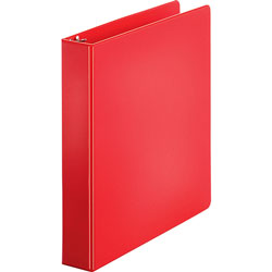 Business Source Binder, Round Rings, 1-1/2 in Cap, 8-1/2 inx11 in, 4/BD, Red