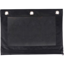 Business Source Binder Pencil Pouch - 10 in, x 7.4 in Width - Black - 1 Each