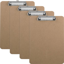 Business Source Clipboards with Flat Clip/Rubber Grips, 9 in x 12-1/2 in, 6/BX, Brown