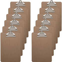 Business Source Clipboards with Standard Metal Clip, 6 in x 9 in, 12/BX, Brown