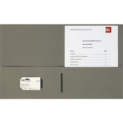 Business Source Double Pocket Portfolio, 8-1/2 in x 11-1/2 in, 125Shts, 25/BX, Gray