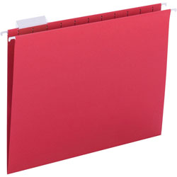 Business Source File Folder, Hanging, 10-1/5 inx13-3/10 inx2-3/10 in , 25/BX, Red