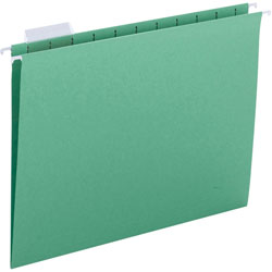 Business Source File Folder, Hanging, 10-1/5 inx13-3/10 inx2-3/10 in , 25/BX, Green
