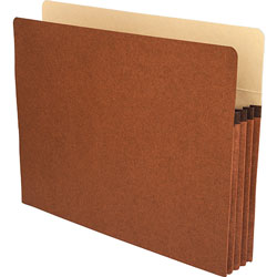 Business Source File Pocket, 3-1/2" Expanding, Letter, Redrope