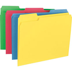 Business Source Heavyweight File Folders, Assorted Colors