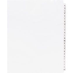 Business Source Index Dividers, w/TOC, A-Z, 3HP, Letter, 25/ST, White