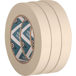 Business Source Masking Tape, 3 in Core, 3/4 in x 60 Yards, 3 Rolls/BD, Natural Kraft