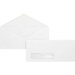 Business Source No. 10 Window Business Envelope, 500/BX, White
