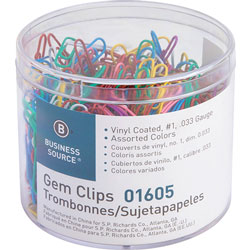 ADVANTUS Medium Plastic Paper Clips, 1 Inch, Assorted Colors, Box