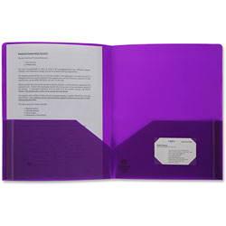Business Source Poly Portfolio, 2 Pocket, Letter, .3mil, Purple