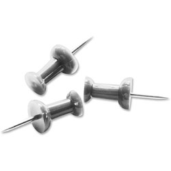 Business Source Pushpins, 3/8 in Point, 1/2 inx1/4 in Head, 100/BX, Aluminum
