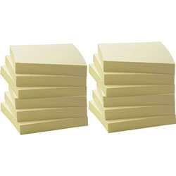 Business Source Recycled Notes, 3 in x 3 in, 12/PK, Yellow