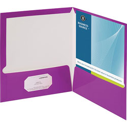 Business Source Report Covers With Business Card Holder, Purple
