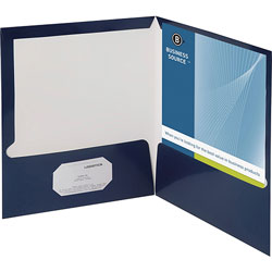 Business Source Report Covers With Business Card Holder, Navy