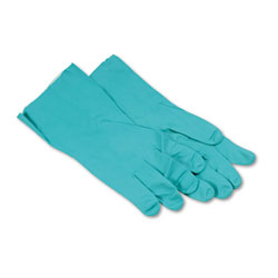 Boardwalk Nitrile Flock-Lined Gloves, X-Large, Green, Dozen