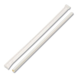 Boardwalk Individually Wrapped Paper Straws, 7 3/4 in x 1/4 in, White, 3200/Carton
